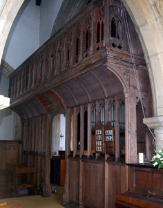 The rood screen seen from the south aisle March 2011